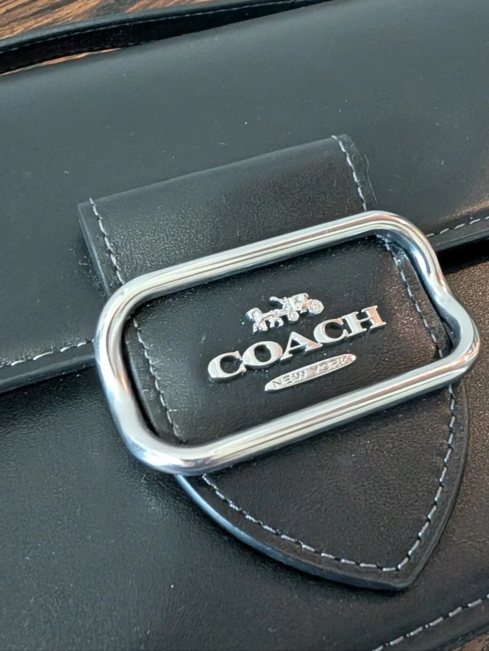 Coach - Large Morgan Square Crossbody - Black / Silver